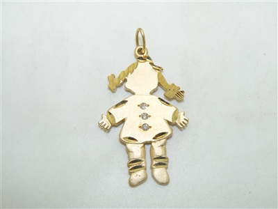 14k yellow gold "Little Girl" Diamond Pendant