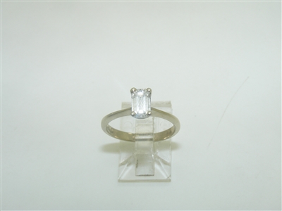 14k White Gold Emerald Cut Diamond Engagement Ring