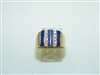 14k Yellow Gold Blue Lapis Diamond Ring