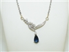 Pear Shape Natural Sapphire Diamond Necklace