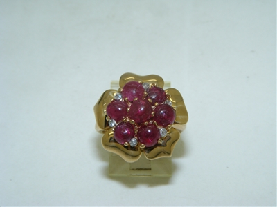 Vintage Diamond Natural Ruby Ring