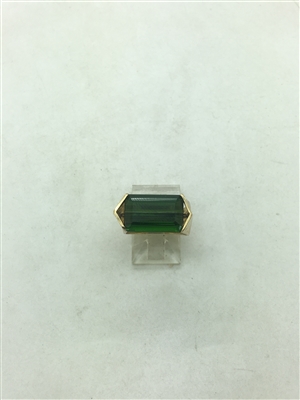 Natural Green Tourmaline 18k Yellow Gold Ring