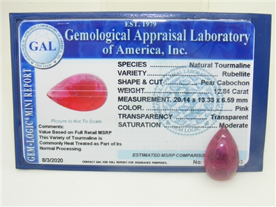 Natural Tourmaline Pear Cabochon