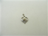 14k White Gold Cultured Pearl & Diamond Heart Pendant