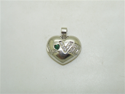 Love Heart Shape Diamond Emerald