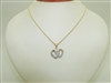 Double Heart Diamond Pendant Necklace