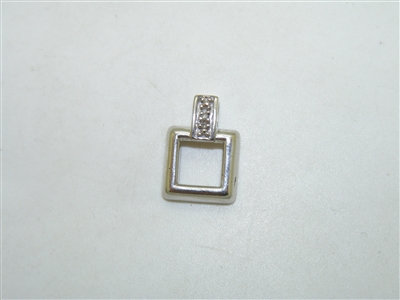 14k Diamond Squared Pendant