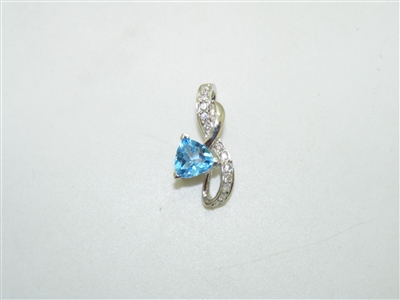 Gorgeous Trillion Blue Topaz Pendant