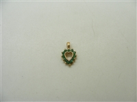 14k Yellow Gold Natural Emerald Heart Pendant