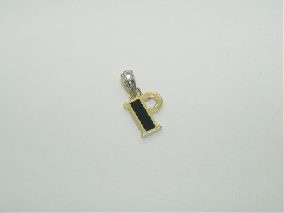 14k Yellow Gold "P" initial Pendant