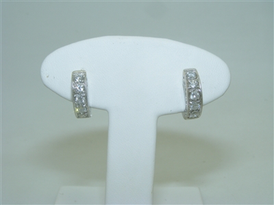 14k white gold huggie earrings