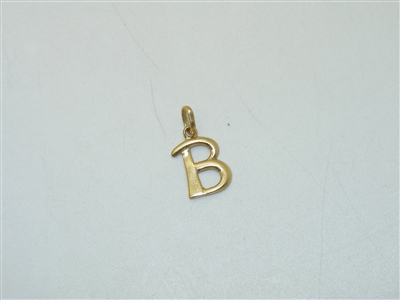 14k Yellow Gold B initial Pendant