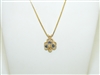 14k Yellow Gold Clover Sapphire