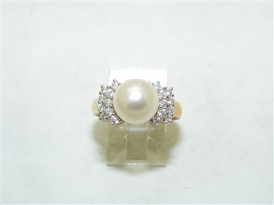 14k Yellow Gold Cultured Pearl ring