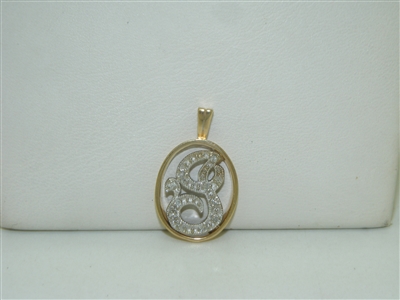 Two tone "G" Diamond pendant