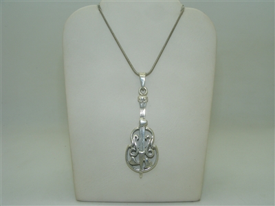 Sterling Silver Cello instrument pendant