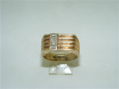 Diamond Ridged Men's ring