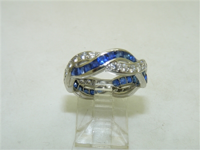 950 Platinum Tiffany & Co. Diamond and Sapphire Band