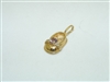 14k Yellow Gold Baby Shoe Light blue Topaz Pendant