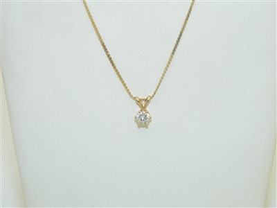 14k Yellow Gold Necklace And Diamond Pendant