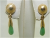 14k Yellow Gold Jade Pushback Earrings