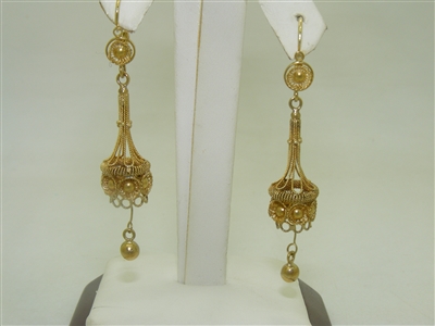 Unique 18K Yellow Gold Hanging Earrings
