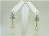18k White Gold Pearl Diamond Earring