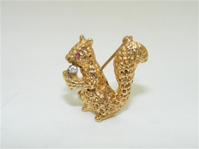 Beautiful 14k Yellow Gold Squirrel