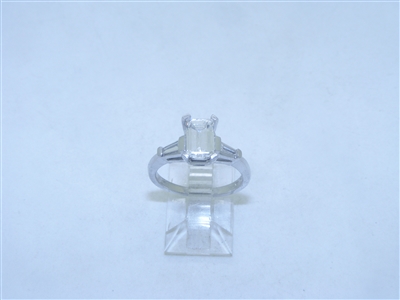 Gorgeous Platinum Emerald Cut Diamond Ring GIA certified
