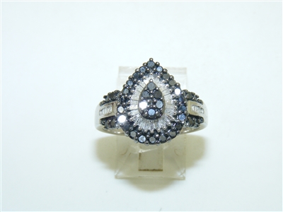 10k White Gold Black Diamond Ring