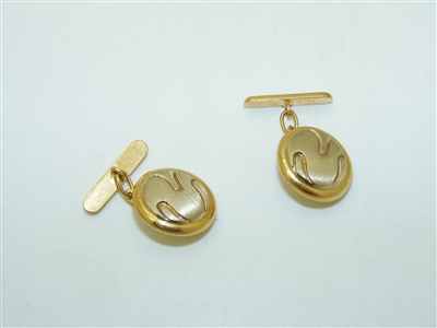 750 18k Yellow and White Gold Cuff Links