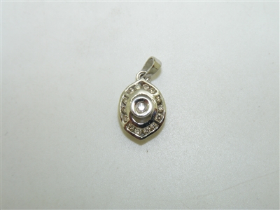 14k White Gold Diamond Pendant