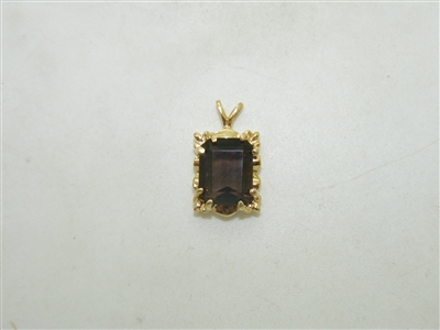 Smoky Topaz Yellow Gold Pendant