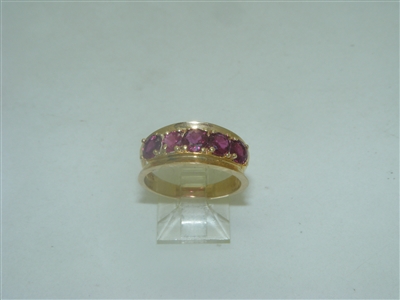 Round Burmese ruby ring