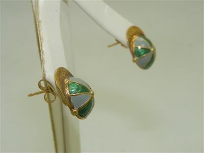 Vintage Polo Cap Yellow Gold Earrings