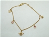 Diamond And Pink Tourmaline Charm Bracelet