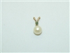 14k Yellow Gold Emerald Pearl Pendant