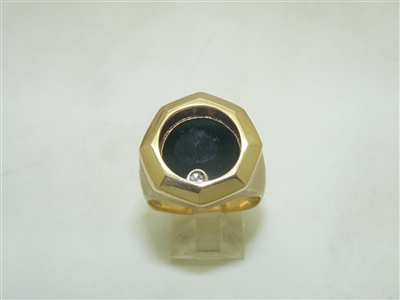 Rotating Diamond Onyx Mens Ring