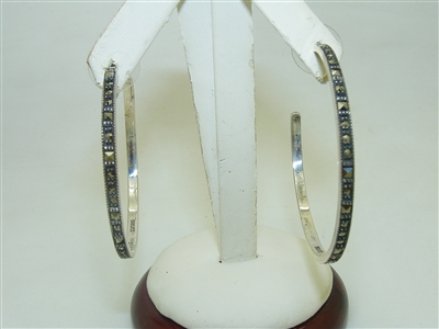 Sterling Silver Marcasite Hoop Earrings