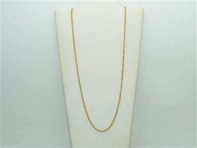 14k Yellow Gold Hollow Rope Chain