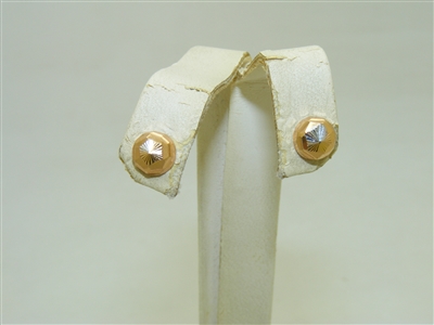 18k Rose Gold Push Back Earrings