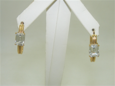 14k Yellow gold Emerald Cut Cubic Zircon