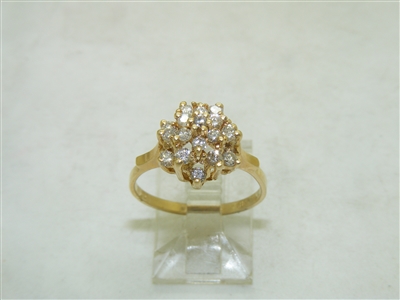 14k Yellow Gold Rose Shaped Diamond