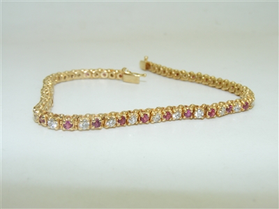 Beautiful Diamond & Ruby Tennis Bracelet