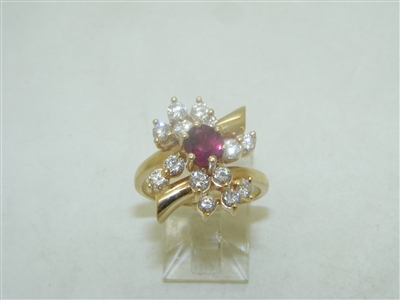 Diamond Natural Corundum Ruby Ring