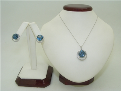 Beautiful 14k White Gold London Blue Sapphire Set