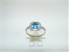 Beautiful 14k White Gold Diamond and Blue Topaz Ring