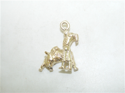 14k Yellow Gold Bull Fighter Charm