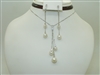 18k White Gold Diamond and Pearl Set