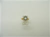 14k Yellow Gold Aquamarine & Diamond Women's Ring